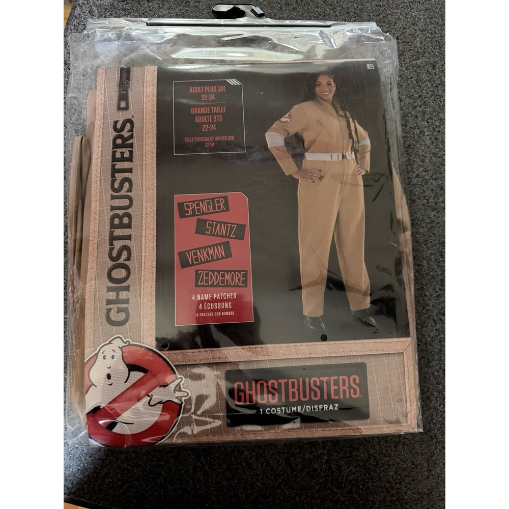 Ghostbusters Womens Costume 3X 22-24 Plus Size Jumpsuit Belt Patches NEW